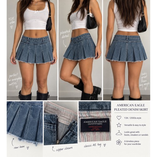 American eagle denim - american, pleated